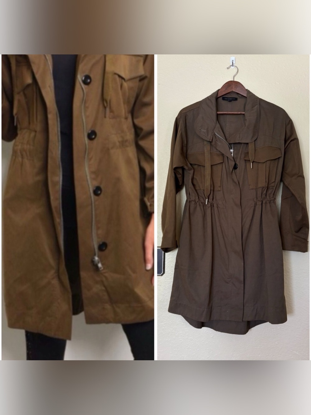 Dance and marvel Olive brown utility jacket size small